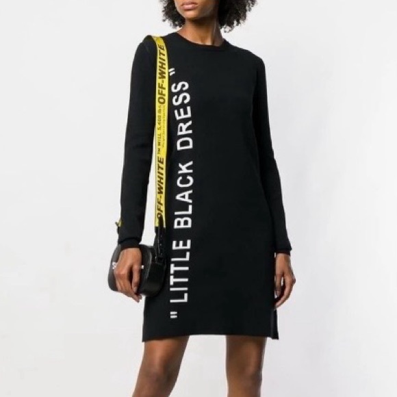 Off-White Dresses & Skirts - OFF-WHITE 🖤 “LITTLE BLACK DRESS” Sweater Mini Dress